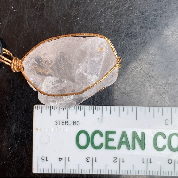 111.84 Ct Clear Quartz Wire Wrapped Crystal Pendant Necklace - Picture 10 of 17